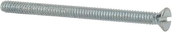 Value Collection - #6-32 UNC, 2" OAL Slotted Drive Machine Screw - Flat Head, Grade 2 Steel, Zinc-Plated Finish, Without Washer - USA Tool & Supply