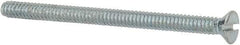 Value Collection - #6-32 UNC, 2" OAL Slotted Drive Machine Screw - Flat Head, Grade 2 Steel, Zinc-Plated Finish, Without Washer - USA Tool & Supply