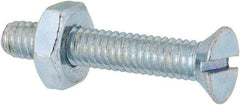 Value Collection - #8-32 UNC, 1" OAL Slotted Drive Machine Screw - Flat Head, Grade 2 Steel, Zinc-Plated Finish, Without Washer - USA Tool & Supply