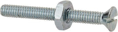 Value Collection - #8-32 UNC, 1-1/2" OAL Slotted Drive Machine Screw - Flat Head, Grade 2 Steel, Zinc-Plated Finish, Without Washer - USA Tool & Supply