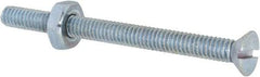 Value Collection - #8-32 UNC, 2" OAL Slotted Drive Machine Screw - Flat Head, Grade 2 Steel, Zinc-Plated Finish, Without Washer - USA Tool & Supply