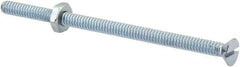Value Collection - #10-24 UNC, 3-1/2" OAL Slotted Drive Machine Screw - Flat Head, Grade 2 Steel, Zinc-Plated Finish, Without Washer - USA Tool & Supply