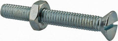 Value Collection - 5/16-18 UNC, 2-1/2" OAL Slotted Drive Machine Screw - Flat Head, Grade 2 Steel, Zinc-Plated Finish, Without Washer - USA Tool & Supply