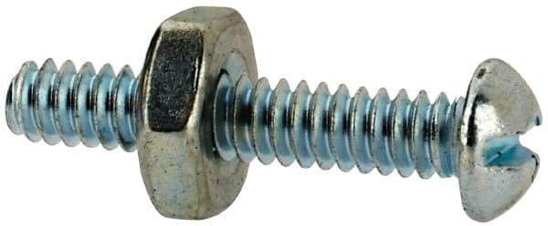 Value Collection - #6-32 UNC, 3/4" Length Under Head Slotted Drive Machine Screw - Round Head, Grade 2 Steel, Zinc-Plated Finish, Without Washer - USA Tool & Supply