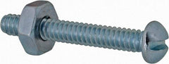 Value Collection - #6-32 UNC, 1" Length Under Head Slotted Drive Machine Screw - Round Head, Grade 2 Steel, Zinc-Plated Finish, Without Washer - USA Tool & Supply