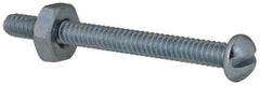 Value Collection - #6-32 UNC, 1-1/2" Length Under Head Slotted Drive Machine Screw - Round Head, Grade 2 Steel, Zinc-Plated Finish, Without Washer - USA Tool & Supply