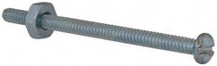 Value Collection - #6-32 UNC, 2" Length Under Head Slotted Drive Machine Screw - Round Head, Grade 2 Steel, Zinc-Plated Finish, Without Washer - USA Tool & Supply