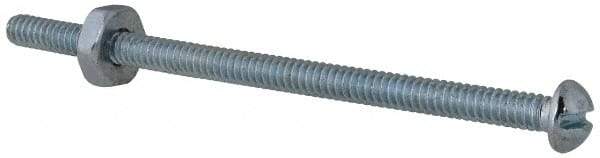 Value Collection - #6-32 UNC, 2-1/2" Length Under Head Slotted Drive Machine Screw - Round Head, Grade 2 Steel, Zinc-Plated Finish, Without Washer - USA Tool & Supply