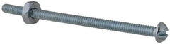 Value Collection - #6-32 UNC, 2-1/2" Length Under Head Slotted Drive Machine Screw - Round Head, Grade 2 Steel, Zinc-Plated Finish, Without Washer - USA Tool & Supply