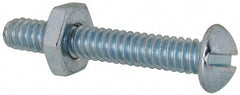 Value Collection - #10-24 UNC, 1-1/4" Length Under Head Slotted Drive Machine Screw - Round Head, Grade 2 Steel, Zinc-Plated Finish, Without Washer - USA Tool & Supply
