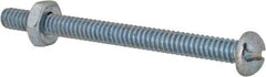 Value Collection - #10-24 UNC, 2-1/4" Length Under Head Slotted Drive Machine Screw - Round Head, Grade 2 Steel, Zinc-Plated Finish, Without Washer - USA Tool & Supply