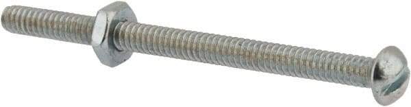 Value Collection - #10-24 UNC, 2-3/4" Length Under Head Slotted Drive Machine Screw - Round Head, Grade 2 Steel, Zinc-Plated Finish, Without Washer - USA Tool & Supply