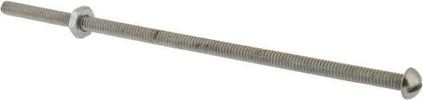 Value Collection - #10-24 UNC, 6" Length Under Head Slotted Drive Machine Screw - Round Head, Grade 2 Steel, Zinc-Plated Finish, Without Washer - USA Tool & Supply