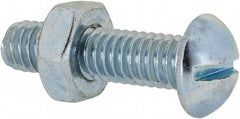 Value Collection - 5/16-18 UNC, 1-1/4" Length Under Head Slotted Drive Machine Screw - Round Head, Grade 2 Steel, Zinc-Plated Finish, Without Washer - USA Tool & Supply