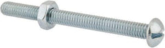 Value Collection - 5/16-18 UNC, 3-1/2" Length Under Head Slotted Drive Machine Screw - Round Head, Grade 2 Steel, Zinc-Plated Finish, Without Washer - USA Tool & Supply