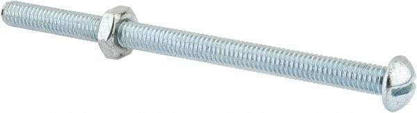 Value Collection - 5/16-18 UNC, 5" Length Under Head Slotted Drive Machine Screw - Round Head, Grade 2 Steel, Zinc-Plated Finish, Without Washer - USA Tool & Supply