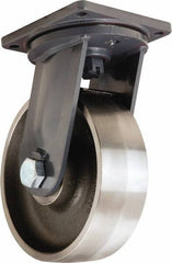 Hamilton - 12" Diam x 4" Wide x 15-1/2" OAH Top Plate Mount Swivel Caster - Forged Steel, 20,000 Lb Capacity, Tapered Roller Bearing, 8-1/2 x 8-1/2" Plate - USA Tool & Supply
