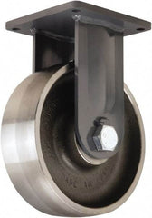 Hamilton - 12" Diam x 4" Wide x 15-1/2" OAH Top Plate Mount Rigid Caster - Forged Steel, 20,000 Lb Capacity, Tapered Roller Bearing, 8-1/2 x 8-1/2" Plate - USA Tool & Supply