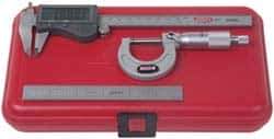 SPI - 3 Piece, Machinist Caliper and Micrometer Tool Kit - 0.0001 Inch Graduation - USA Tool & Supply