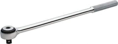 Proto - 1/2" Drive Round Head Standard Ratchet - Chrome Finish, 16" OAL, 72 Gear Teeth, Standard Head - USA Tool & Supply