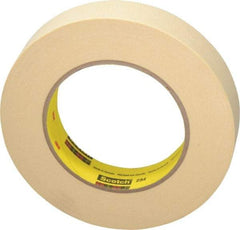 3M - 1" Wide x 60 Yd Long Tan Paper Masking Tape - Series 234, 5.9 mil Thick, 27 In/Lb Tensile Strength - USA Tool & Supply