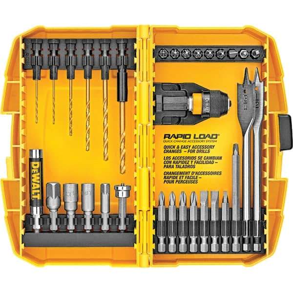 DeWALT - 32 Piece, Screwdriver Bit Set - #1, #2, 1/4" Drive - USA Tool & Supply