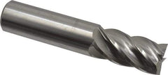 Accupro - 1", 2" LOC, 1" Shank Diam, 5" OAL, 5 Flute, Solid Carbide Square End Mill - Single End, ZrN Finish, Spiral Flute, 37° Helix, Centercutting, Right Hand Cut, Right Hand Flute - USA Tool & Supply