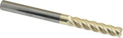 Accupro - 1/4", 1-1/4" LOC, 1/4" Shank Diam, 3" OAL, 5 Flute, Solid Carbide Square End Mill - Single End, ZrN Finish, Spiral Flute, 37° Helix, Centercutting, Right Hand Cut, Right Hand Flute - USA Tool & Supply