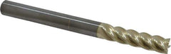 Accupro - 5/16", 1-1/4" LOC, 5/16" Shank Diam, 3-1/2" OAL, 5 Flute, Solid Carbide Square End Mill - Single End, ZrN Finish, Spiral Flute, 37° Helix, Centercutting, Right Hand Cut, Right Hand Flute - USA Tool & Supply