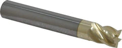 Accupro - 3/8", 1/2" LOC, 3/8" Shank Diam, 2-1/2" OAL, 5 Flute, Solid Carbide Square End Mill - Single End, ZrN Finish, Spiral Flute, 37° Helix, Centercutting, Right Hand Cut, Right Hand Flute - USA Tool & Supply
