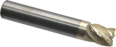 Accupro - 1/2", 5/8" LOC, 1/2" Shank Diam, 3" OAL, 5 Flute, Solid Carbide Square End Mill - Single End, ZrN Finish, Spiral Flute, 37° Helix, Centercutting, Right Hand Cut, Right Hand Flute - USA Tool & Supply