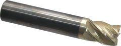 Accupro - 3/4", 1" LOC, 3/4" Shank Diam, 4" OAL, 5 Flute, Solid Carbide Square End Mill - Single End, ZrN Finish, Spiral Flute, 37° Helix, Centercutting, Right Hand Cut, Right Hand Flute - USA Tool & Supply