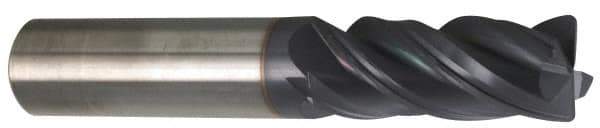 Accupro - 5/8", 4 Flute, Single End, Solid Carbide, 0.03" Corner Radius End Mill - 3-1/2" OAL, 37° Helix, Right Hand Flute, 1-5/8" LOC, Right Hand Cut - USA Tool & Supply