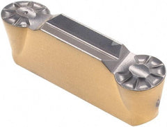 Iscar - 476238GRIP Grade IC808, 4.76mm Cutting Width Carbide Grooving Insert - 2.3mm Max Depth of Cut, Neutral, 2.38mm Corner Radius, TiAlN Finish - USA Tool & Supply