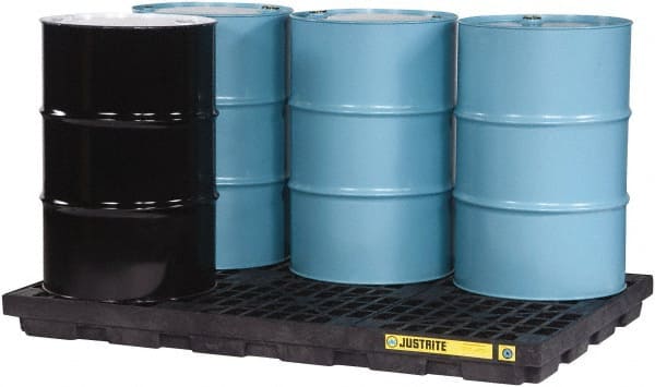 Justrite - 6 Drum, 73 Gallon Sump Capacity, Accumulation Center - USA Tool & Supply