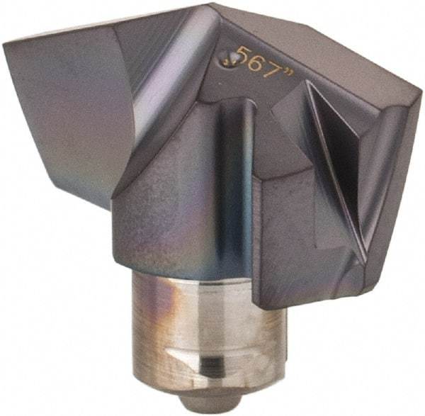 Iscar - Series ICP, 14.4mm Diam Grade IC908 140° Replaceable Drill Tip - Carbide, TiAlN Finish, 14 Seat Size - USA Tool & Supply