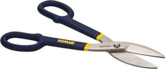 Irwin - 2-3/4" Length of Cut, Straight Pattern Tinner's Snip - 12-3/4" OAL, Vinyl Handle, 20 AWG Steel Capacity - USA Tool & Supply