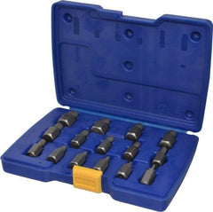 Irwin - 15 Piece Spiral Flute Screw Extractor Set - Screw Range 1/8 to 9/16" - USA Tool & Supply