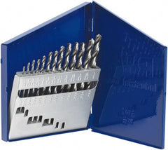 Irwin - 1/16 to 1/4", 118° Point, Bright Finish, High Speed Steel Jobber Length Drill Bit Set - USA Tool & Supply