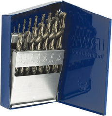 Irwin - 1/16 to 1/2", 135° Point, Bright Finish, Cobalt Jobber Length Drill Bit Set - USA Tool & Supply