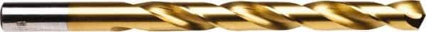Irwin - 25/64" 135° High Speed Steel Jobber Drill - TiN Finish, Right Hand Cut, Spiral Flute, Straight Shank, 5-1/8" OAL, Split Point - USA Tool & Supply
