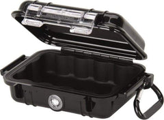 Pelican Products, Inc. - 4-1/16" Wide x 4-1/16" Deep x 2-1/8" High, Clamshell Hard Case - Black, Polycarbonate - USA Tool & Supply