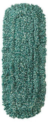 Rubbermaid - 48" Long x 5" Wide Microfiber Dust Mop Head - Slip-On/Slip-Through Backing, Green, Looped Head - USA Tool & Supply