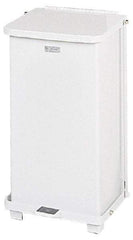 Rubbermaid - 12 Gal Square Unlabeled Trash Can - 23" High x 12" Long x 12" Wide, White, Steel - USA Tool & Supply