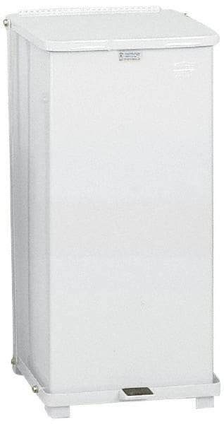 Rubbermaid - 24 Gal Square Unlabeled Trash Can - 30" High x 15" Long x 15" Wide, White, Steel - USA Tool & Supply