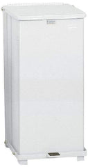 Rubbermaid - 24 Gal Square Unlabeled Trash Can - 30" High x 15" Long x 15" Wide, White, Steel - USA Tool & Supply