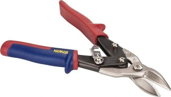 Irwin - 1-5/16" Length of Cut, Left Pattern Aviation Snip - 10" OAL, ProTouch Handle, 18 AWG Steel Capacity - USA Tool & Supply