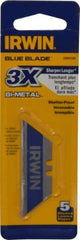 Irwin - 5 Piece Bi-Metal Utility Knife Blade - 2-3/8" OAL - USA Tool & Supply