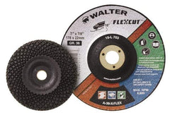 WALTER Surface Technologies - 7" Diam x 7/8" Hole, 24 Grit Surface Grinding Wheel - Aluminum Oxide, Very Coarse Grade, 8,600 Max RPM - USA Tool & Supply