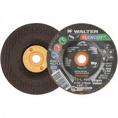 WALTER Surface Technologies - 4-1/2" Diam x 5/8" Hole, 60 Grit Surface Grinding Wheel - Aluminum Oxide, Medium Grade, 13,300 Max RPM - USA Tool & Supply